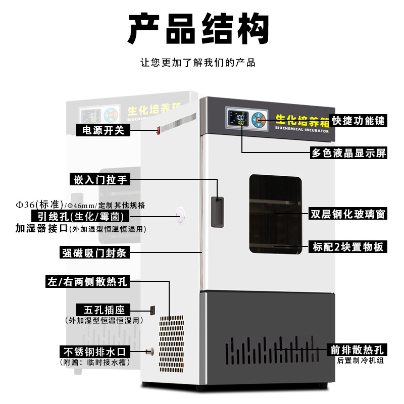 Laboratory biochemical incubator mold bacteria constant temperature and humidity incubator constant temperature and humidity test box manufacturer