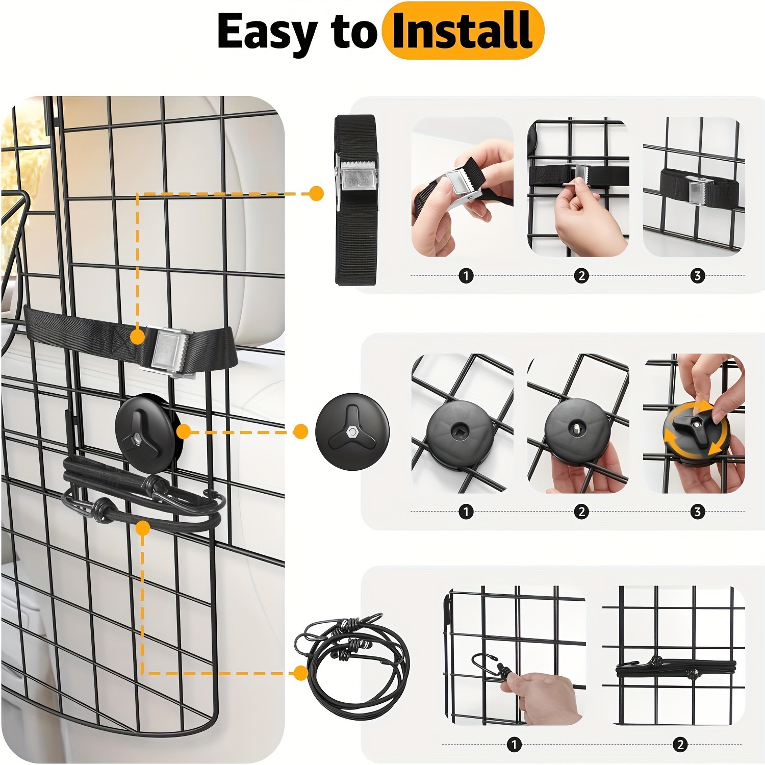I 254 Adjustable Dog Car Barrier for Suvs Trucks Cars Heavy