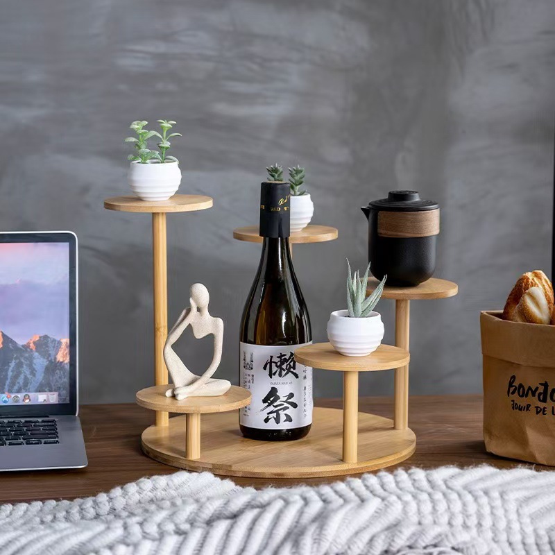 Кросс-бордерный стеллаж для цветов на балконе новый напольный бамбуковый стеллаж для горшков