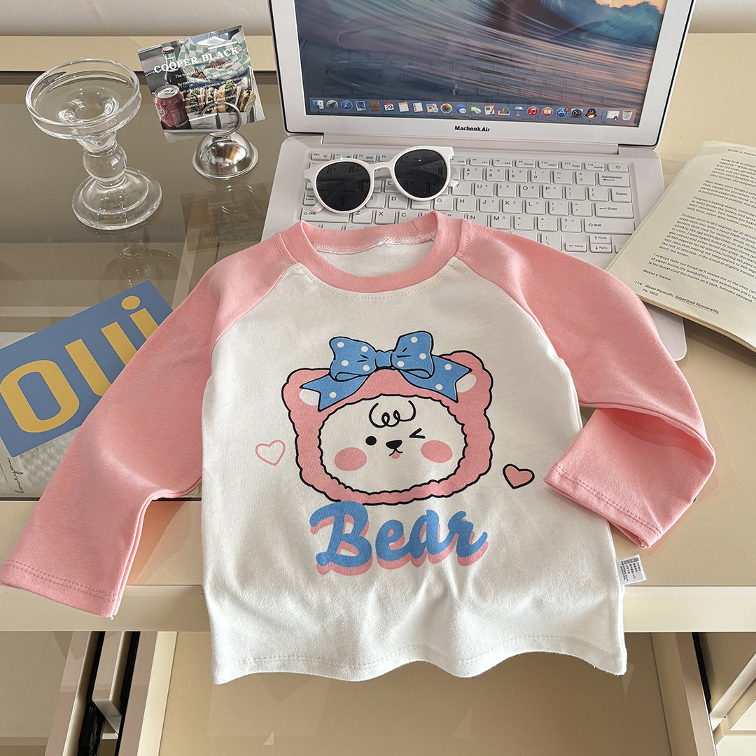 Children's Pure Cotton Long-Sleeved T-Shirt Spring Bottoming Shirt Baby New Boy's Top Girl's Baby Clothes Kidsren's Clothing
