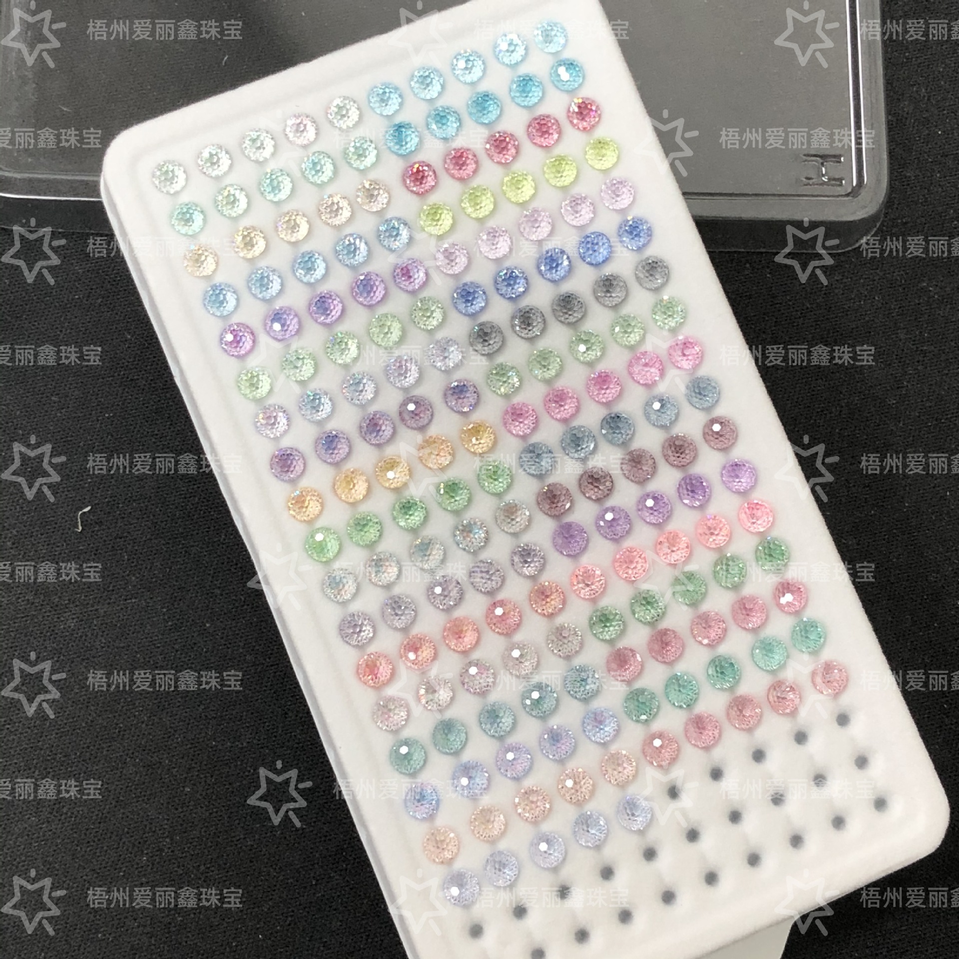 4mm Fireworks Cut Pro Board Two-Color Gradient/Single Color Plated Bottom Sandwich Small Arm Zircon (Loose Stone)