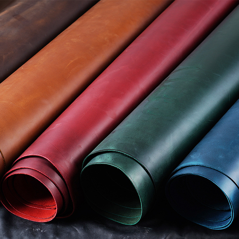 Cattle Crazy Horse Top Layer Cowhide Luggage Shoe Material Leather Leather Stationery Travel Bag Material Handmade Leather 2.0 Thick