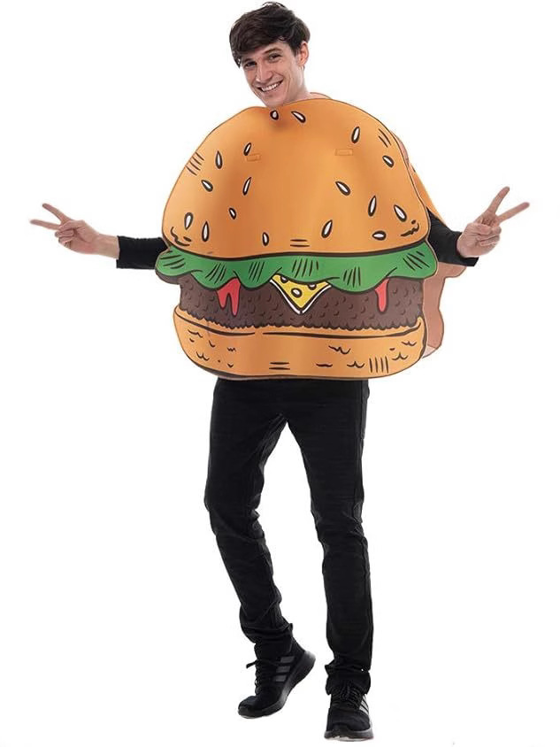 Factory in stock composite sponge play suit school activities sports party hamburger bar carnival atmosphere suit