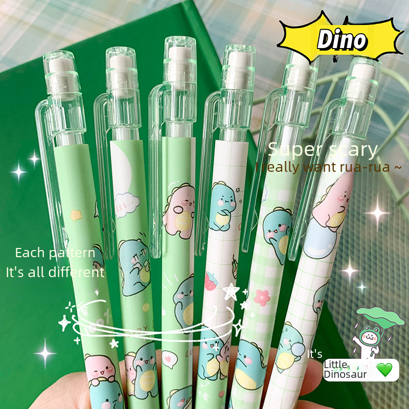 Creative Peach Automatic Pencil Primary School High Color Value Small Dinosaur Activity Pencil No-cutting Press Pencil 0.5
