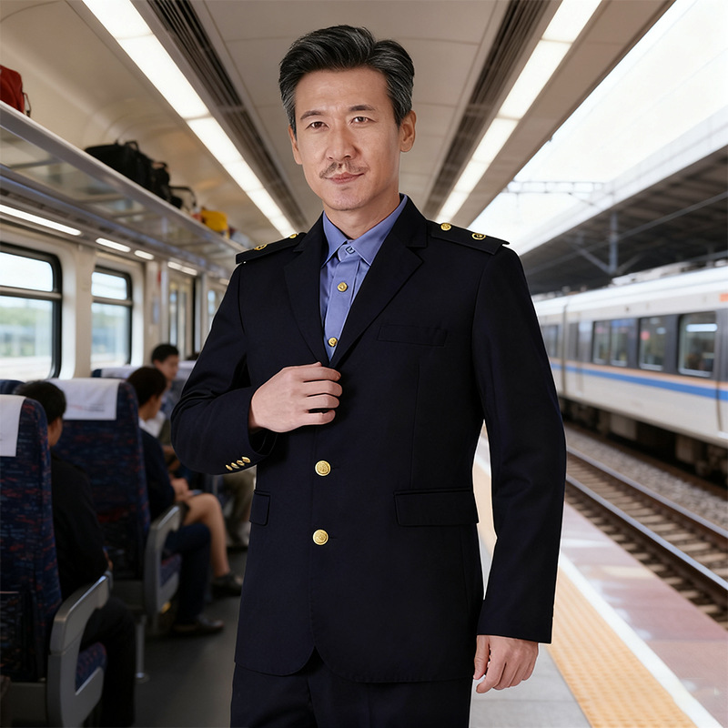 Customized New Railway Uniforms, Spring and Autumn Clothing for Men and Women, Spring and Autumn Work Clothes, Long-Sleeved Workwear Tops, Jackets