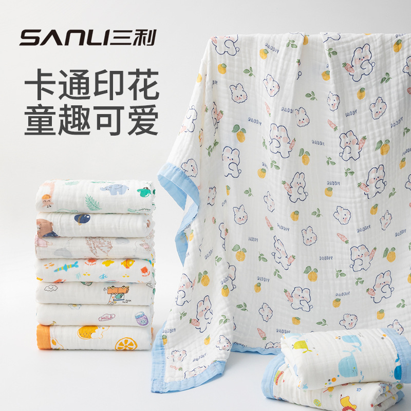 Полотенце для купания из чистого хлопка типа А, 110*110 см, шести слоев, для детей