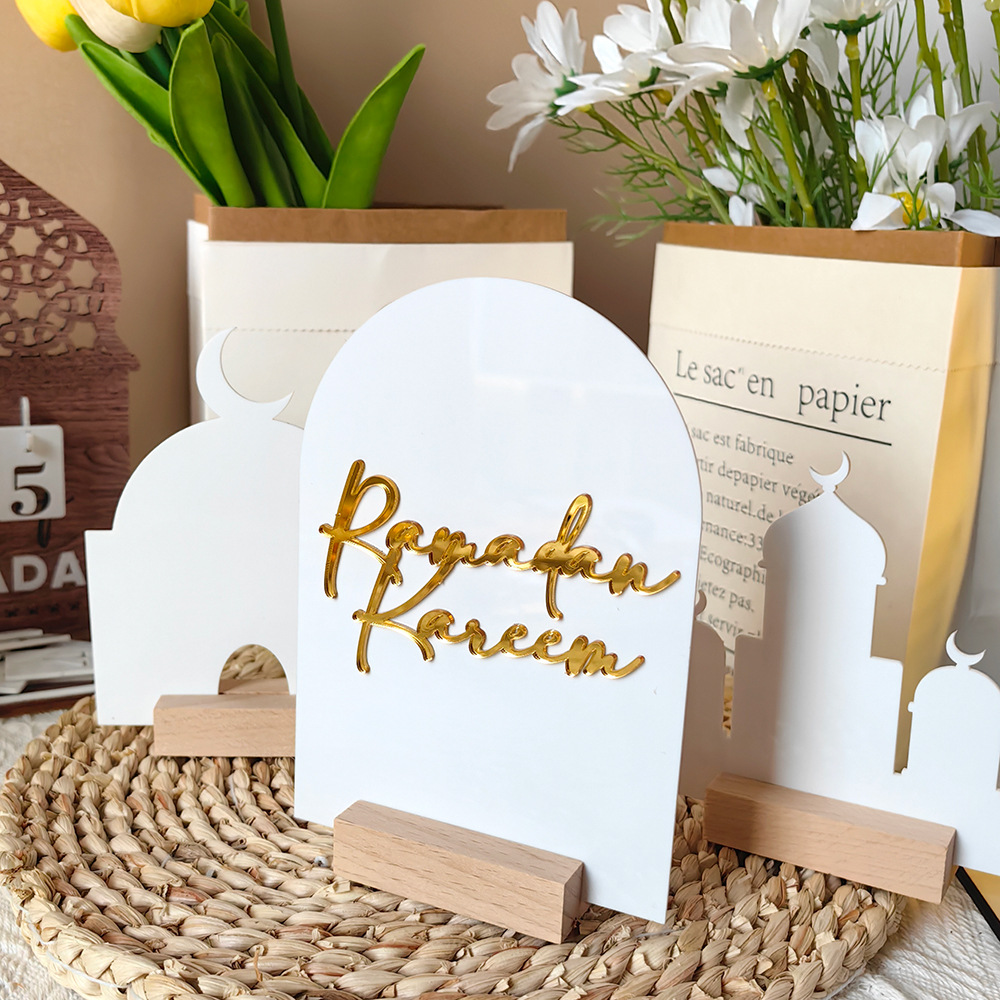 Bt275 Cross-Border Acrylic Holiday Celebration Table Ethnic Style Home Decoration Wooden Base Desktop Ornaments