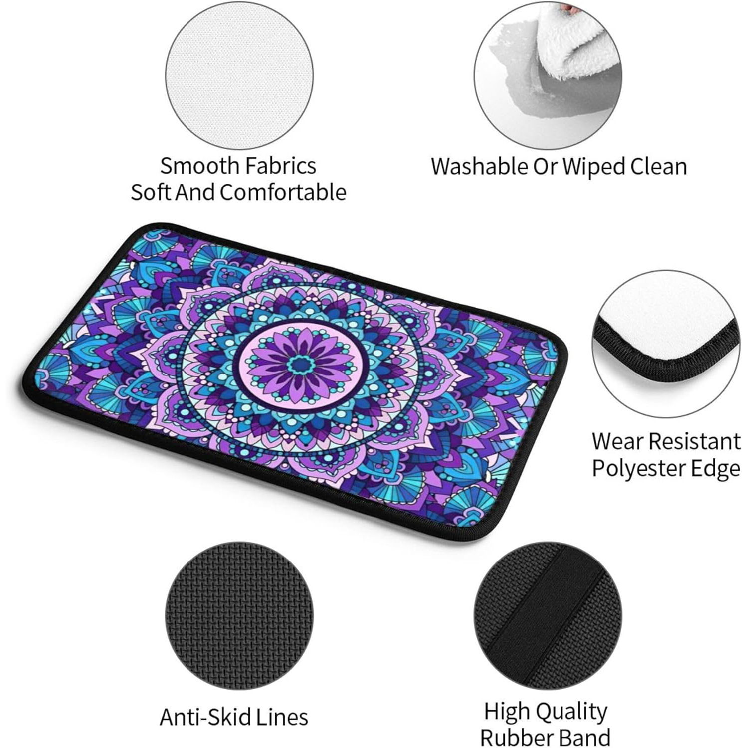 in stock diving material car central armrest box mat non-slip wear-resistant car printed armrest mat non-slip coaster