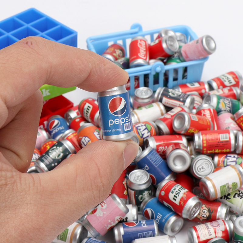 Simulation three-dimensional supermarket cans miniature food play children play house model toys diy decorative mini ornaments