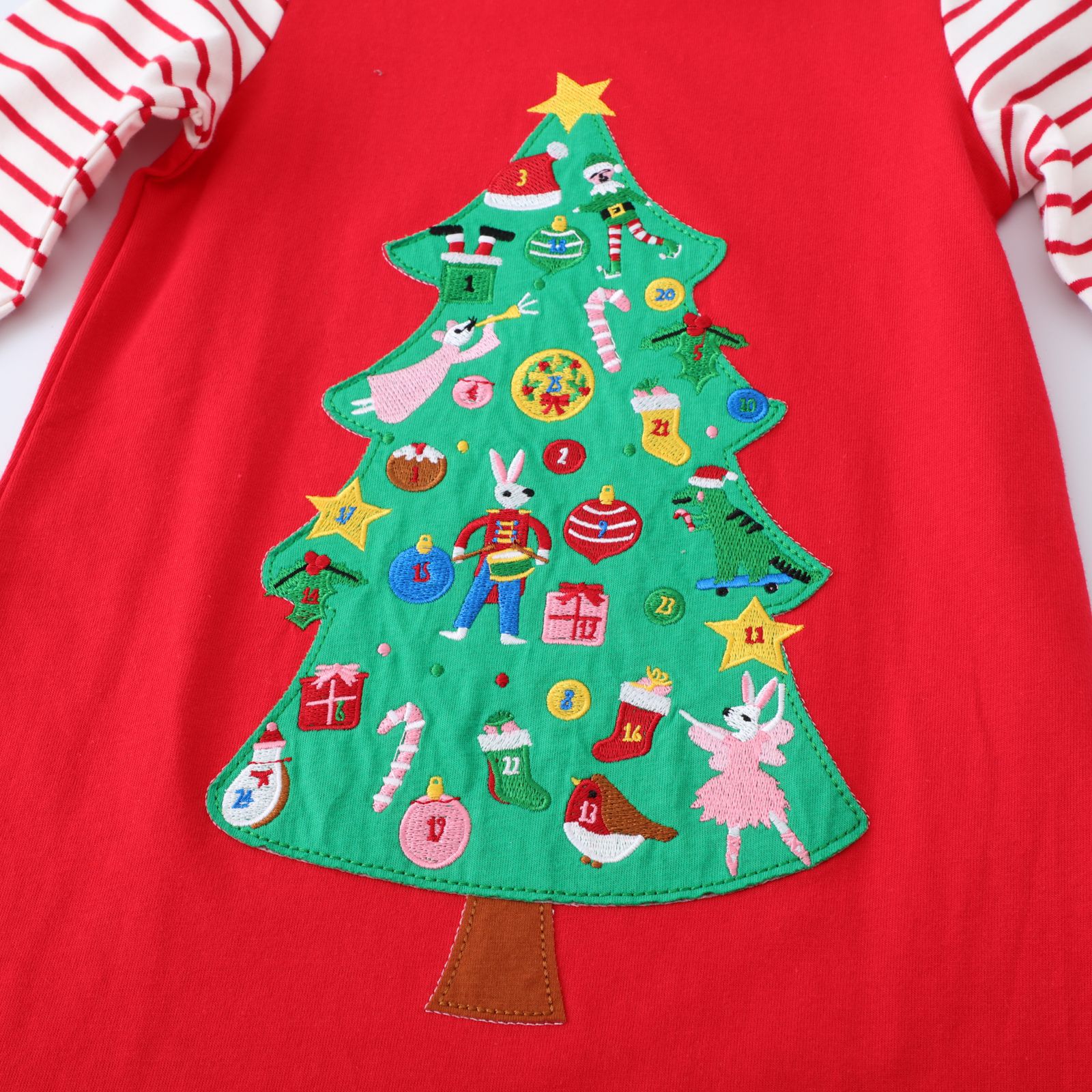 European and American Girls Long-Sleeved Christmas Dress Sequined Embroidered Princess Dress with Drawings and Samples Processing and Customization