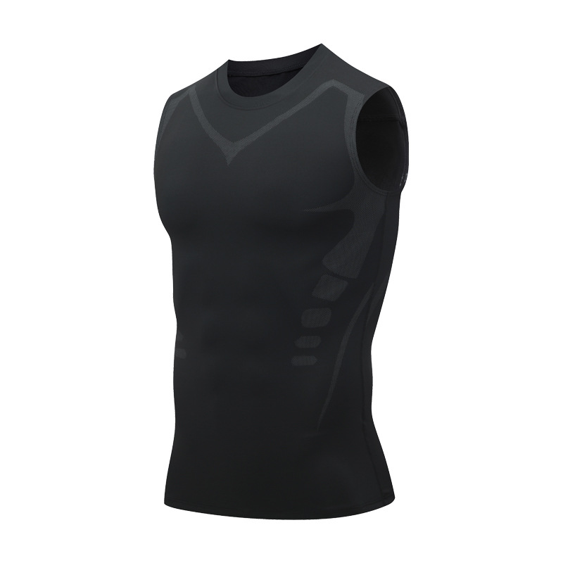 Men's Shaping Fitness Vest Sports Running Breathable Top Slim-fit Sweat-absorbent Quick-drying Basketball Track and Field Training Vest