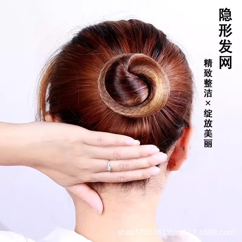 Invisible hair net female flight attendant pan head stewardess professional net pocket children ball head art test dance pan hair antique hair pocket