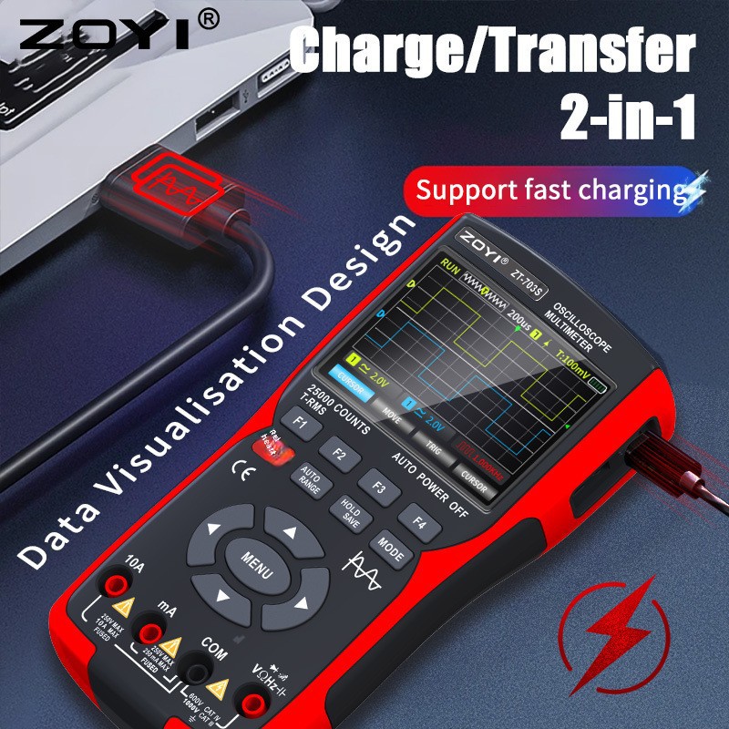 Zhongyi oscilloscope multimeter ZT-703S three-in-one high-precision dual-channel 50m oscilloscope signal source cross-border