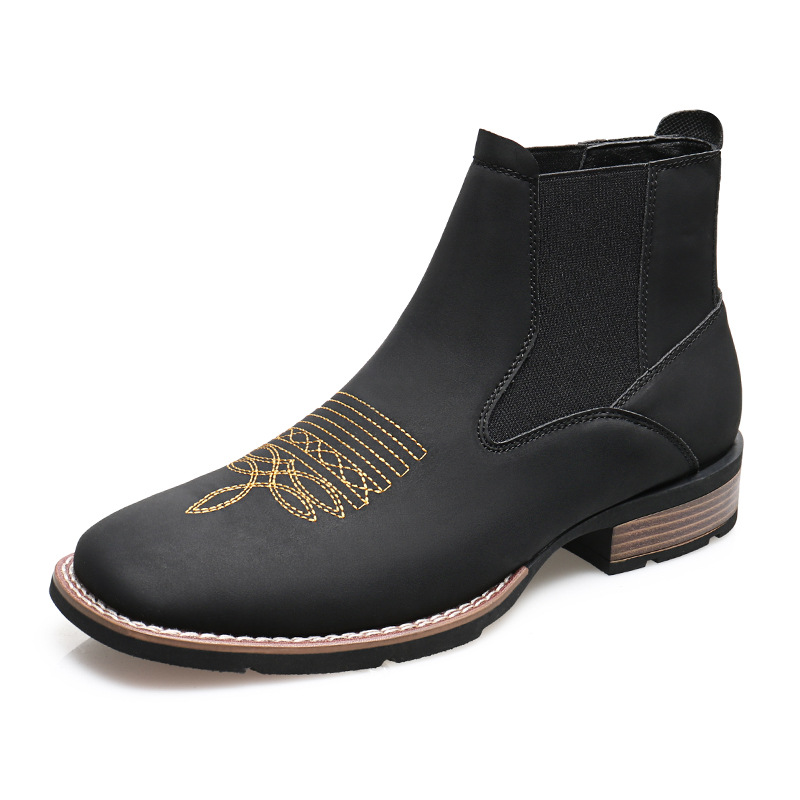 R003 Chelsea boots Cross-border Embroidered Leg Chelsea Boots Men's Martin Boots Foreign Trade