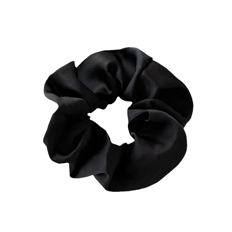 Large Intestine Hair Ring Women's Hair Rope Advanced Style Elegant Hair Rope Head Flower Tie Head Rubber Tendon Black Summer Hair Accessories Headwear New Style