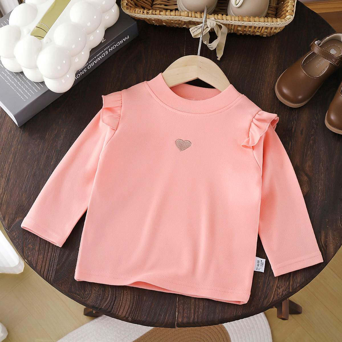 Children's Long-Sleeved T-Shirt, New Autumn Korean Style, German Velvet Baby Top, Girls' Warm Base Layer Shirt, Children's Clothing Wholesale