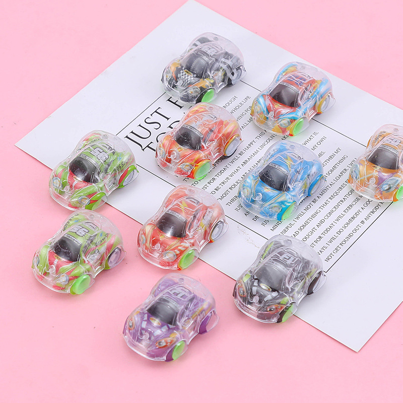 Double-Layer Transparent Graffiti Mini Pull-Back Car, Fun Egg Gashapon Small Toy Kindergarten Gift