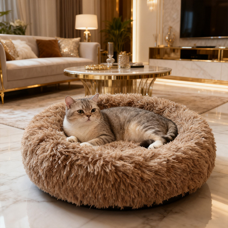 Foreign Trade Amazon Xiyin High Weight Multi-Color Multi-Size Long Plush Round Pet Nest Dog Nest Cat Nest Hamster Nest