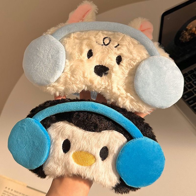 Cute Light-Blocking Ice-Sensing Sleep Eye Mask for Female Students during Lunch Break to Relieve Eye Fatigue and Adjustable Eye Mask