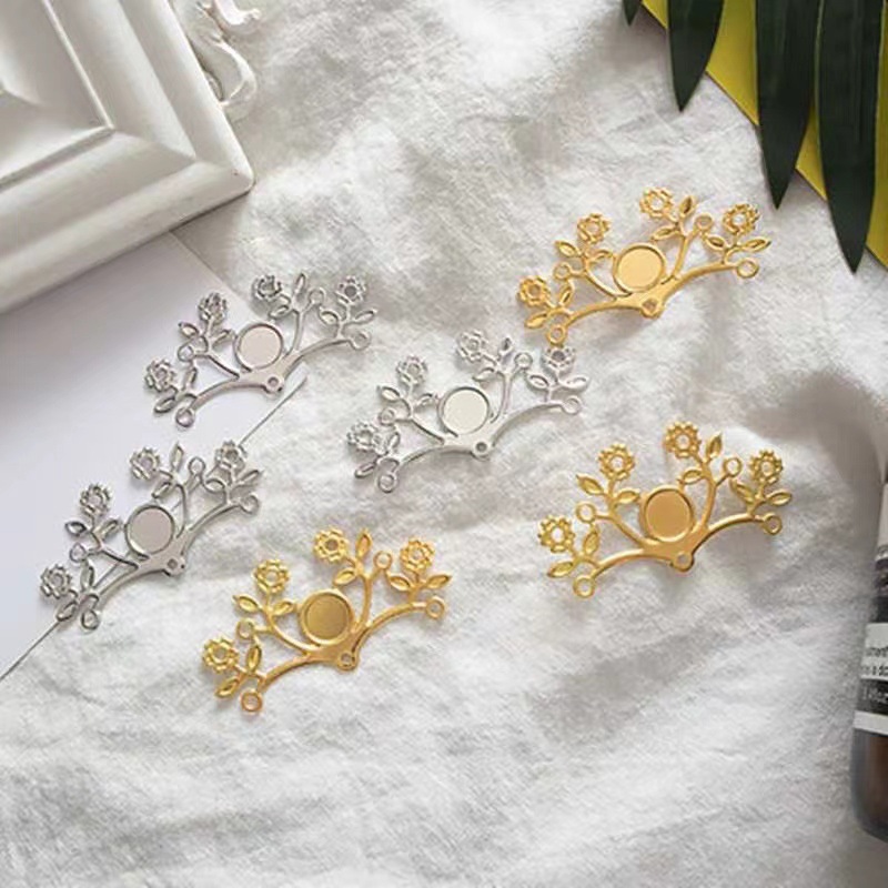 Металлическая деталь цветка для DIY, аксессуары для ювелирных изделий, древний стиль, держатель для цветов, аксессуары для волос, заколка для волос