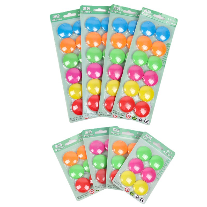 Spot color 32mm whiteboard magnetic nail round magnetic grain Office teaching magnetic buckle magnetic buckle magnet wholesale