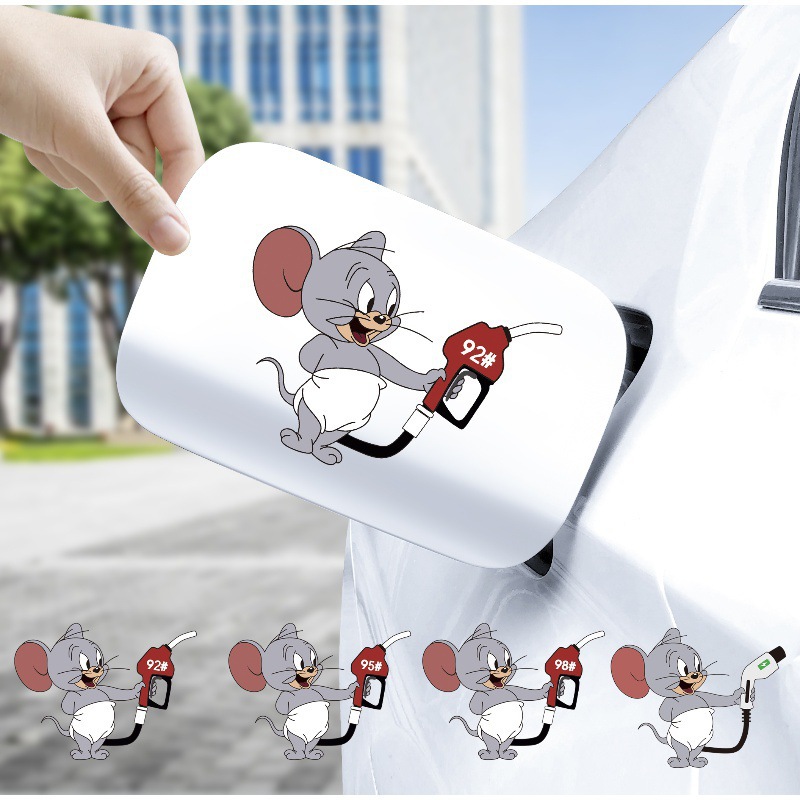 Car Sticker Personalized Little Taife Fuel Tank Cap Cartoon Sticker 9295 Charging Oil Number Prompt Fuel Cap Waterproof Sticker