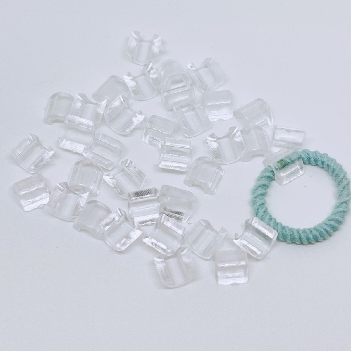 Factory Direct jewelry accessories children's Rubber Band fixed buckle semicircle transparent back buckle DIY rubber band buckle plastic buckle