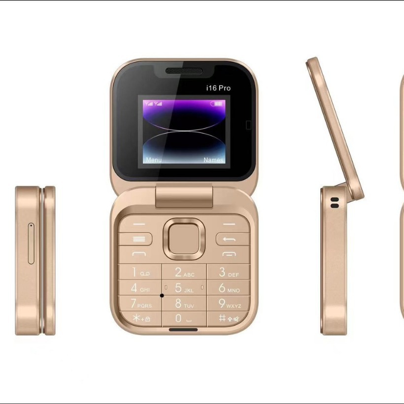 Cross-border New Mobile Phone I16 pro Dual Sim Dual Standby Non-smart Phone Flip Phone Bluetooth Foldableing Small Mobile Phone
