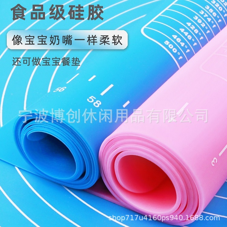 High temperature scale non-slip rolling pin pad thickened baking pad kitchen silicone pad oversized silicone and dough pad kneading pad