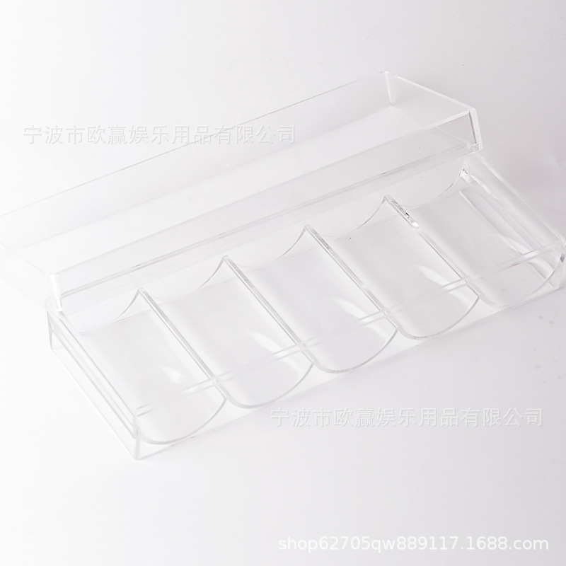 100 Piece Transparent Acrylic Chips Shelf Mahjong Texas Chess and Card Room Token Box High-end Set Shelf