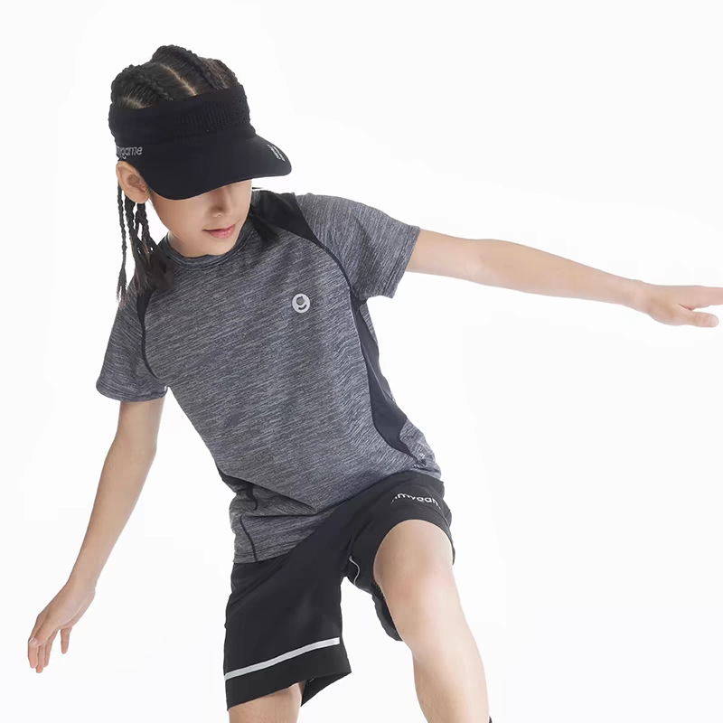 Детская быстро сохнущая футболка с коротким рукавом, летний новый стиль, удобная эластичная футболка для подростков, спортивная футболка с коротким рукавом