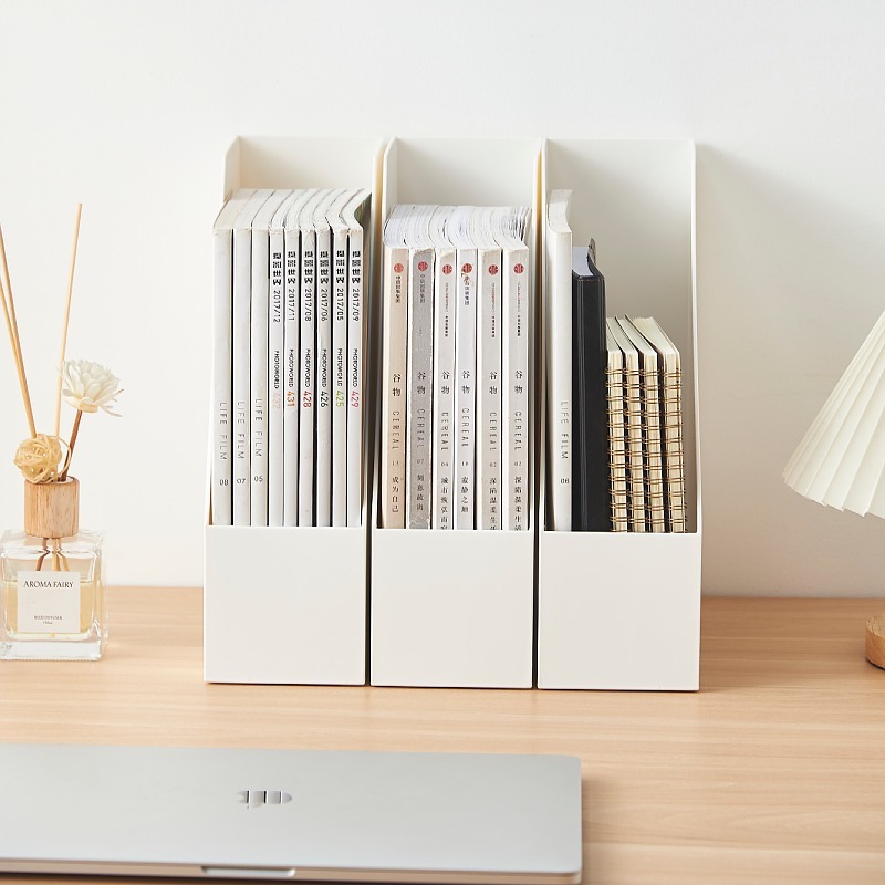 Desktop Office File Rack Plastic Japanese Storage Artifact Supplies Book Storage Box Wholesale Organizer Book Stand