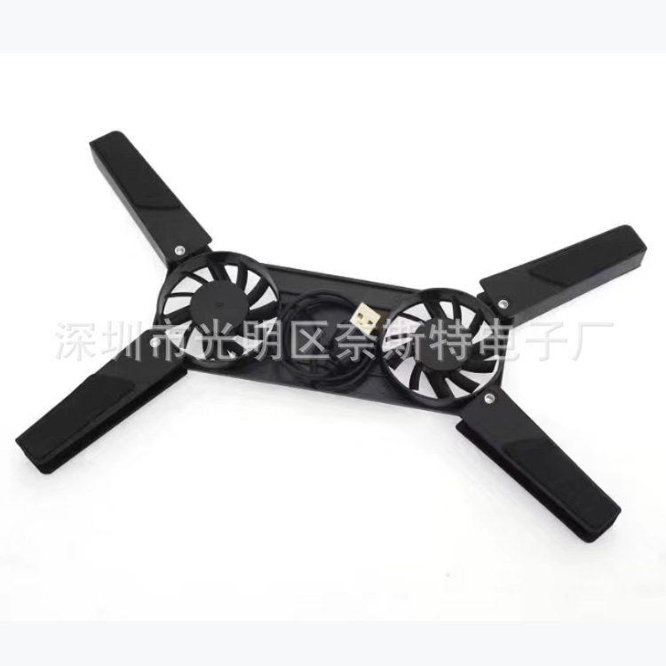 Cross-border manufacturers supply 818 Xiaoqiang notebook radiator mini portable cooling pad Black