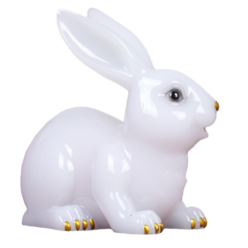 Living room wine cabinet decoration safe and rich rabbit home entrance TV cabinet decoration housewarming happy new home gift