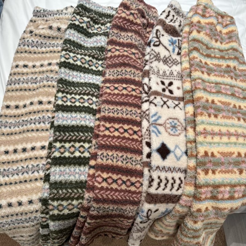 Зимние пижамы из теплого пухового велюра Fair Isle для женщин, большой размер, можно носить на улице, прогулочные брюки, утолщенный рисовый велюр на зиму