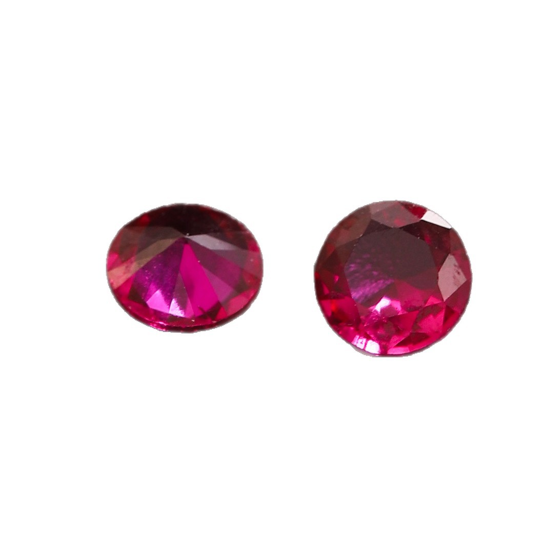 Yongjia Gemstone Round 5# Red Corundum Gemstone Loose Stone Synthetic Nano Red Gemstone High Hardness Can Be Wax Inlaid