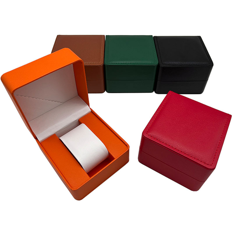 In stock round corner PU leather watch box flip watch box watch jewelry packaging box Watch storage gift box wholesale