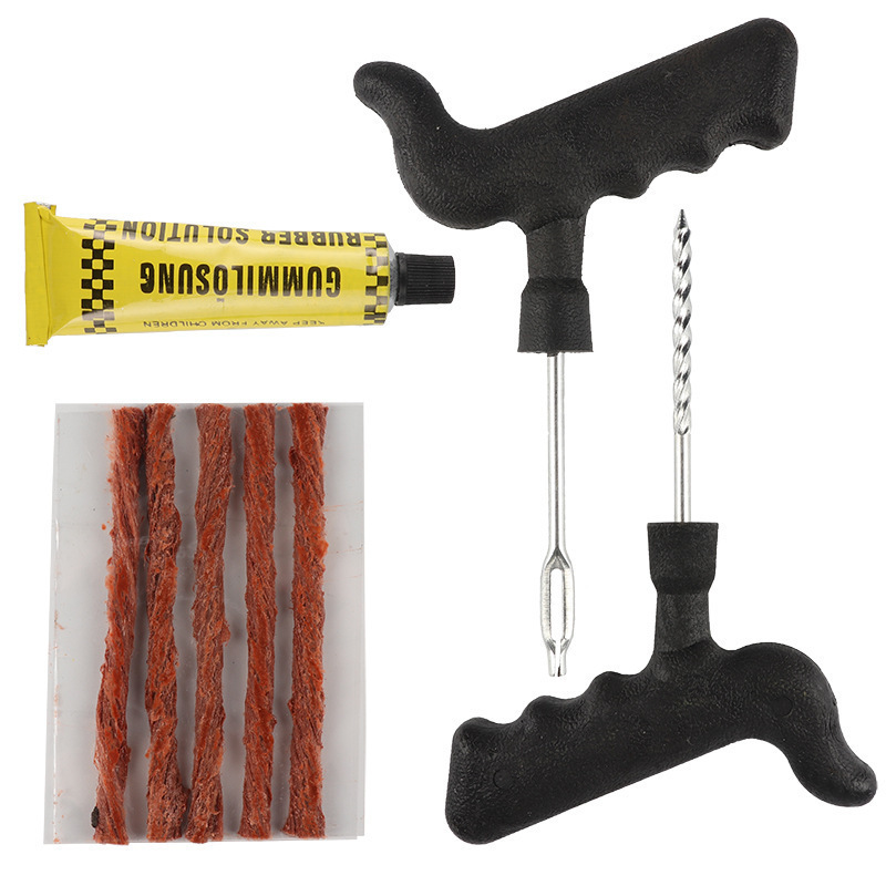 6-Piece Set of Tire Repair Tools, Car Maintenance Tools, Tire Repair Strips, Small Tire Repair Tools with Glue Source Factory