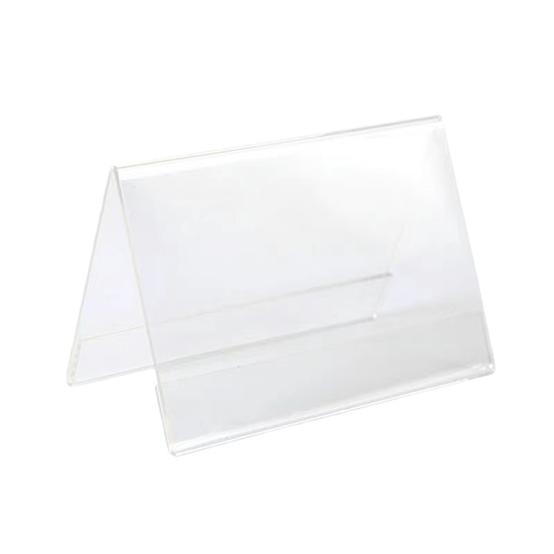 V-Shaped Multi-Spot High-End Double-Sided Transparent Crystal Conference Card Table Card Triangle Acrylic Table Card Wholesale
