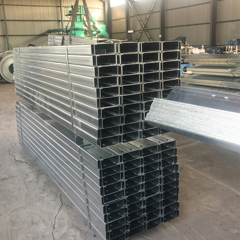 Tianjin small C- shaped steel cold-formed C- shaped steel high-zinc layer support with perforated photovoltaic bracket Q235B non-standard in stock
