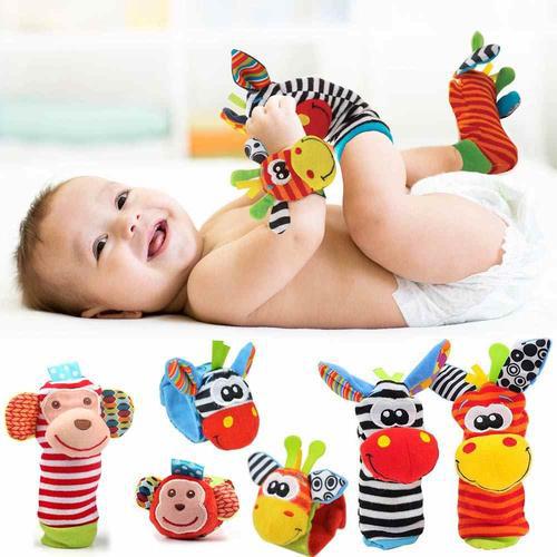 Infant Cartoon Animal Wrist Bell Rattle Socks New Toddler Wristband Socks Set Cpc Ce