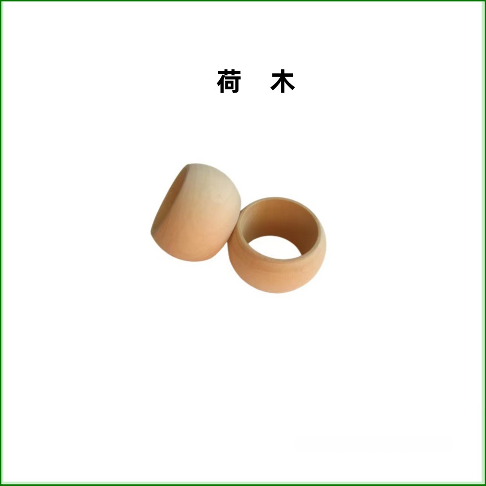 Manufacturer Processing Hotel Decoration Lotus Wood Napkin Ring Custom Solid Wood Decorative Napkin Buckle Napkin Ring Processing
