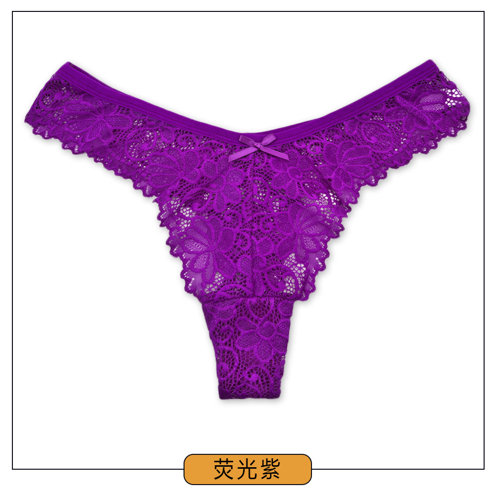 T-String Women's European and American Cross-Border Export Sexy Lace Sexy Women's Underwear Low-Waist Seamless Transparent T-Pants