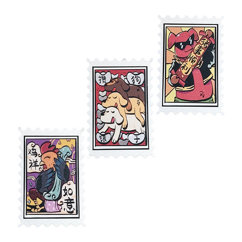 Yunnan Original Jia Ma Cultural and Creative Print Stickers Note Paper Mobile Phone Case Decoration Twelve Zodiac Bookplate Souvenirs