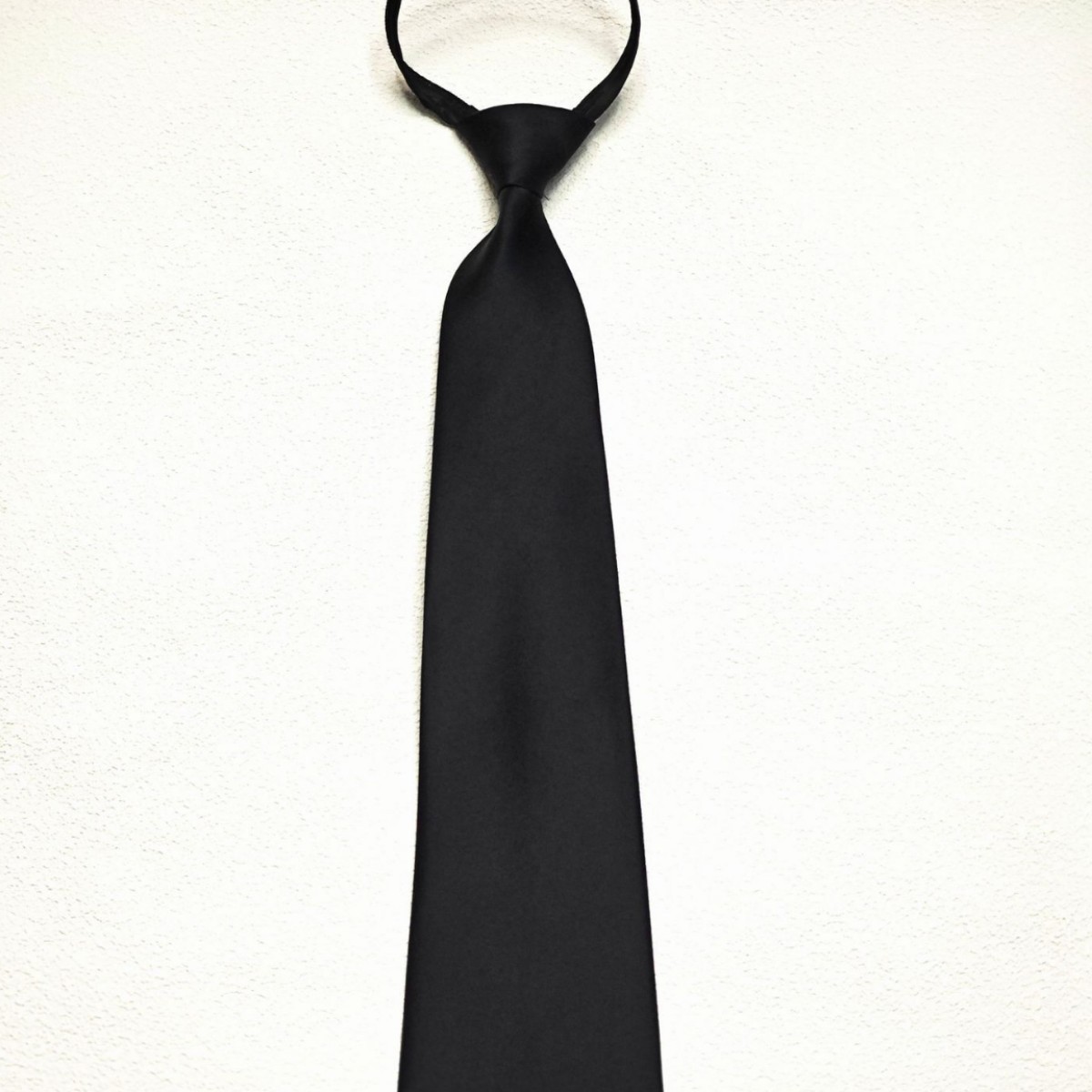 Men's Adult 45cm Zipper Tie Clothing Lazy Easy to Pull Business Solid Color 8cm Tie