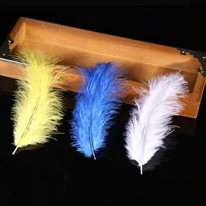 Internet Celebrity Pointed Tail Velvet Feathers Turkey Feathers DIY Earrings Necklace Jewelry Accessories Small Feathers Manufacturer Wholesale