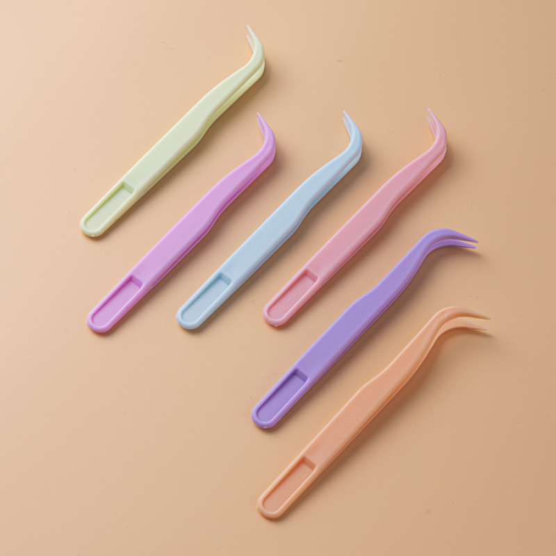 Macaron Handbook Colorfulful Guka Plastic Tweezers Nail Art Stickers Diamond Painting Pointed Quiet Book 6cm Small Clip