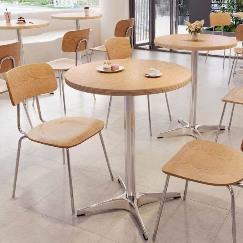 Medieval Style Log Style Marine Board Cafe Milk Tea Shop Western Restaurant Special Table and Chair Combination Negotiation Reception