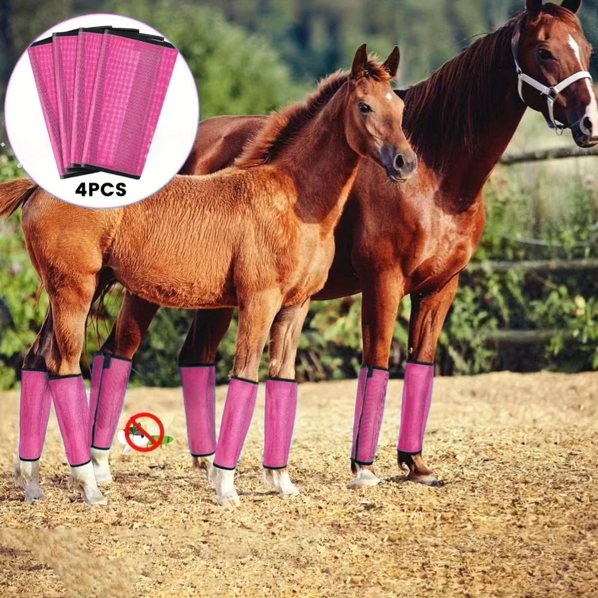 Cross-Border Equestrian Supplies Horse Leggings, Horse Leg Anti-Mosquito Cover, Horse Leggings, Anti-Mosquito Horse Leg Cover, Special Breathable Horse Leg Protective Cover