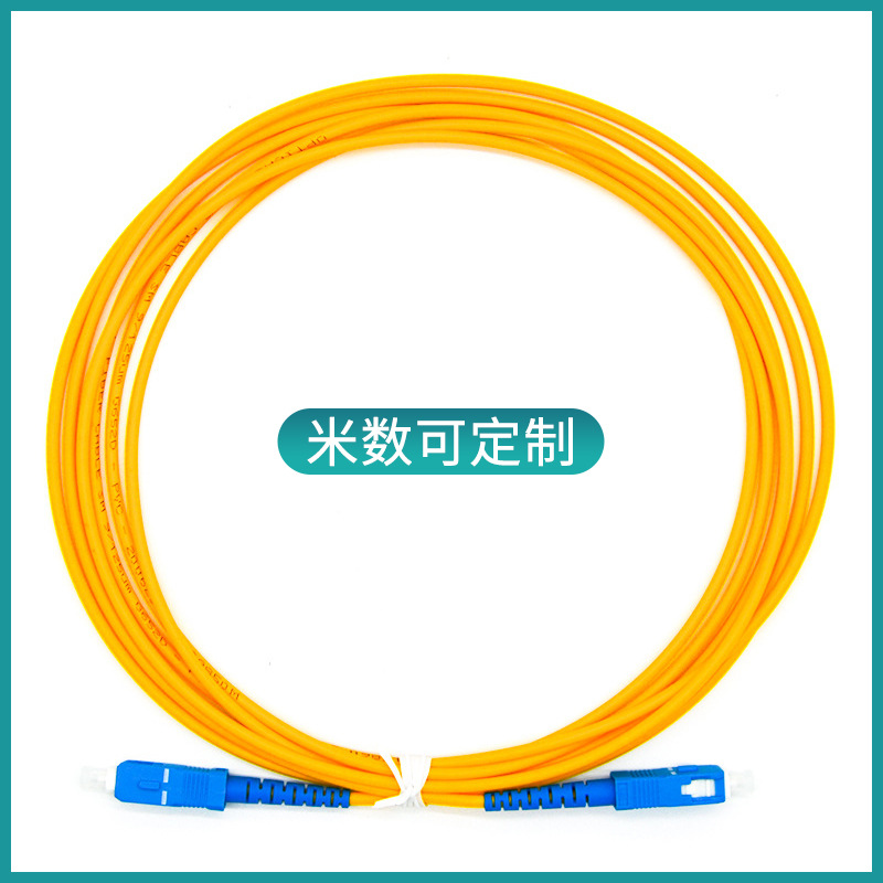 Telecommunications Grade Fiber Optic Jumper Single Mode Single Core Dual Core Fiber Optic Cable Pigtail Sc-Sc Large Square Head Connector 1.2m